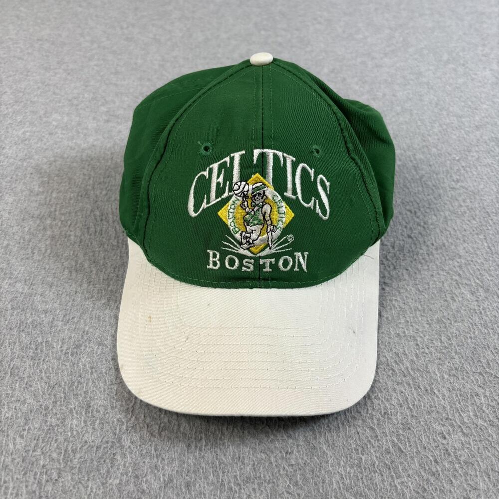 Vintage Boston Celtics Hat Cap Snap Back Mens One Size Green NBA Basketball 90s